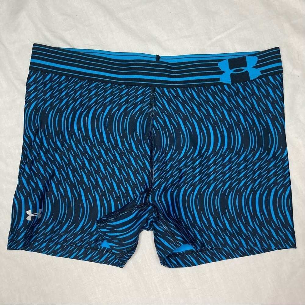 Under Armour Compression Workout Shorts Blue Black Athletic Shorts M